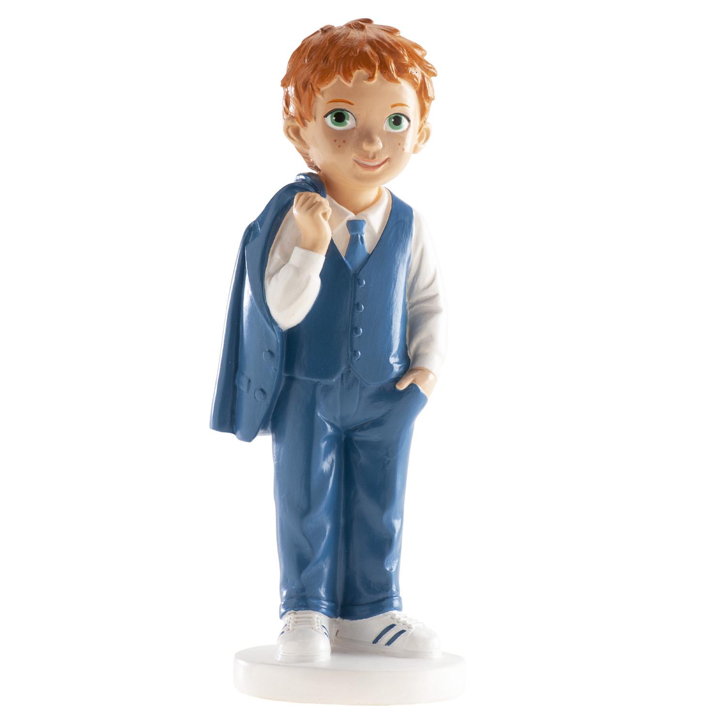 CAKE TOPPER BIMBO COMUNIONE /CRESIMA RAGAZZO GIACCA SULLE SPALLE CM 17