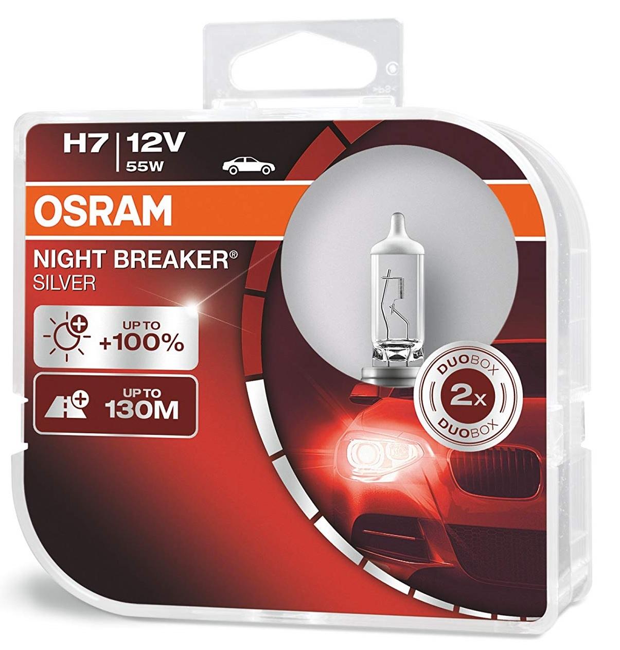 Lampade OSRAM H7 NIGHT BREAKER® SILVER Duo Box +100%